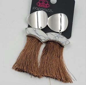 Paparazzi Insta Inca Brown Post Earrings